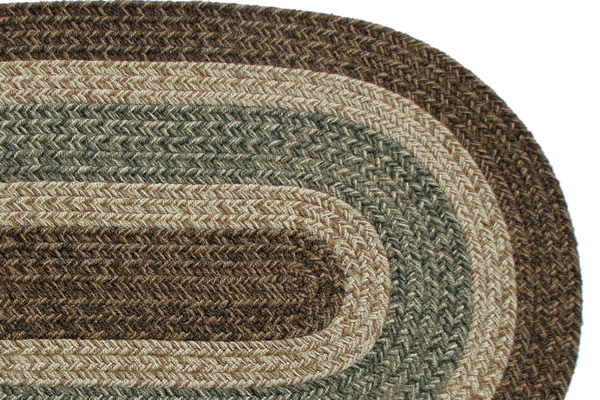 Gristmill Braided Area Rug By IHF Rugs. 5' x 8' Oval Rug. Brown Blue Cream