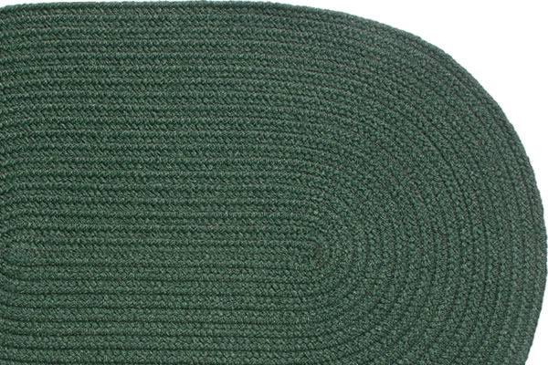 Solid Dark Green - Braided Rug