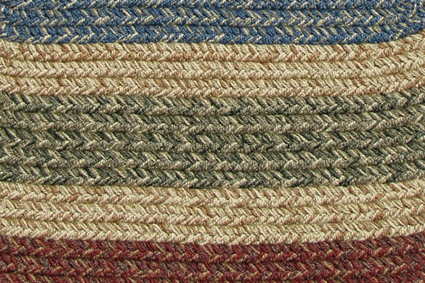 Blue Ridge Half Round Wool Braided Rug, 2' x 4' - Moss Multi